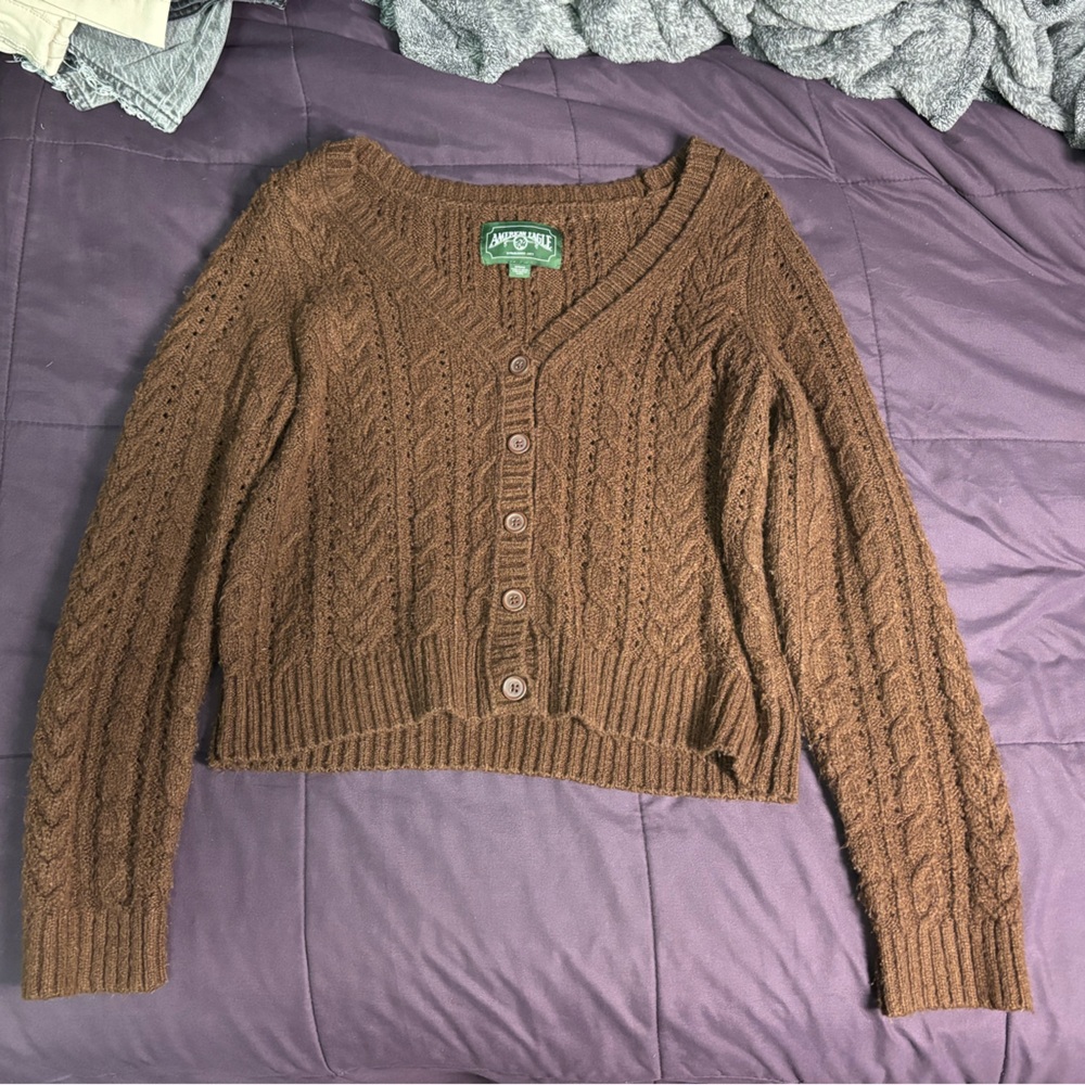 American eagle, size M, Brown knit sweater, good condition